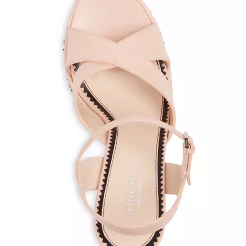 NEW Gucci GG Embellished Platform Sandals Pink 10 - Picture 4 of 16